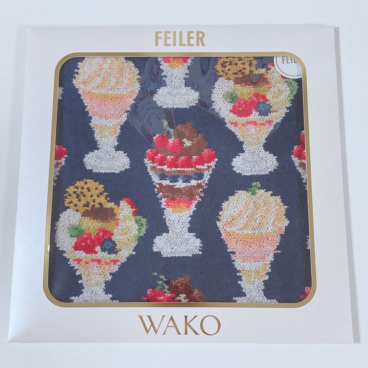 フェイラー FEILER 和光 WAKO TREE グリーン ハンカチ 1枚 ケース有