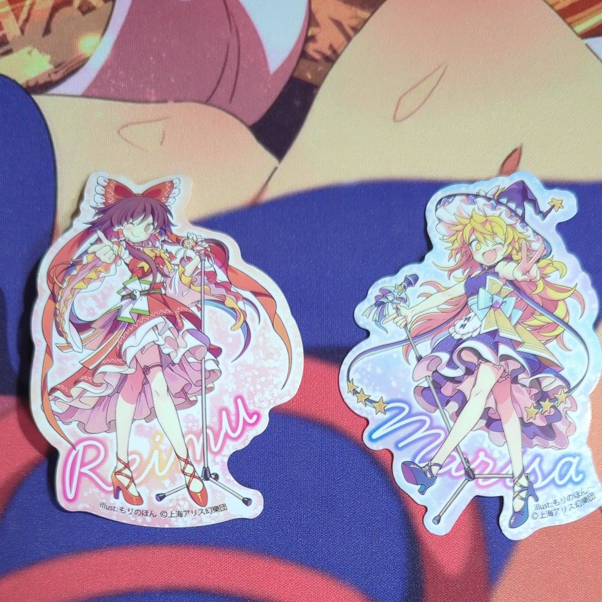 霧雨魔理沙 博麗霊夢 東方project ステッカー シークレット ダイソー