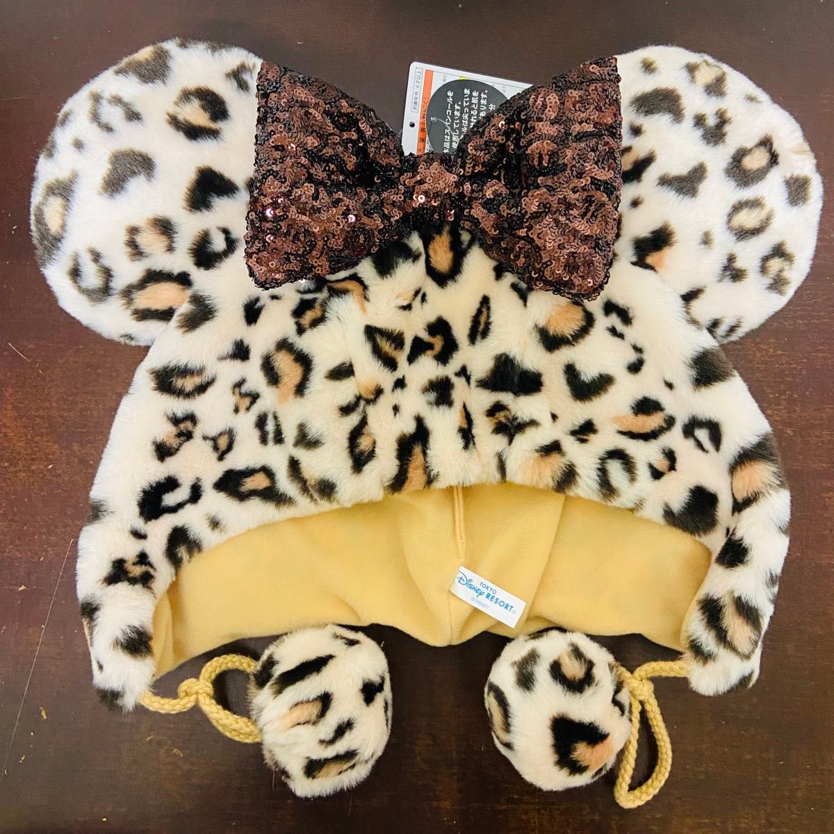 ミニー マフラーキャップ ヒョウ柄 東京ディズニーリゾート ファン