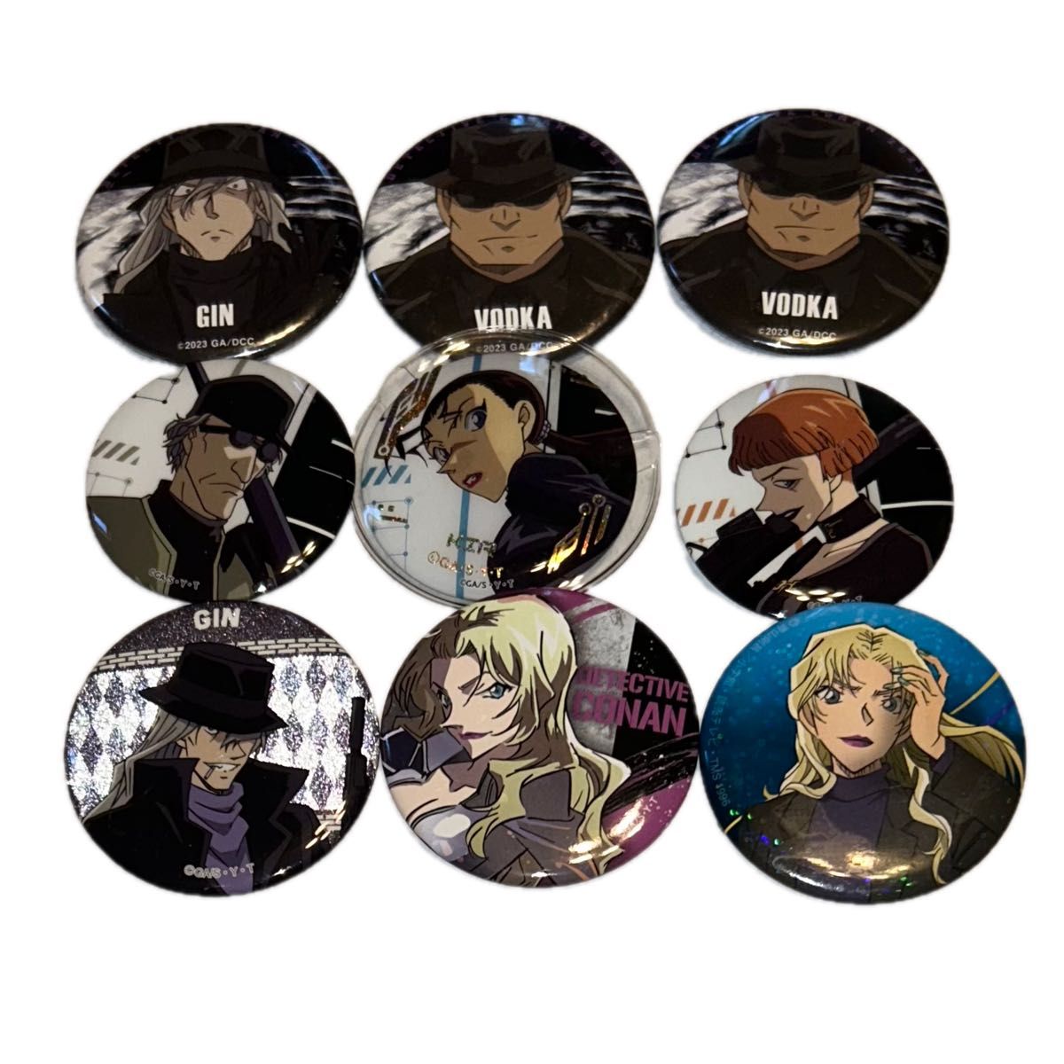 ジン ウォッカ 缶バッジ ブラッククロージング 名探偵コナン 8点