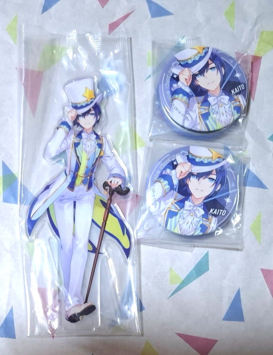 プロセカ KAITO アクスタ アクリルスタンド 缶バッジ スクエア缶