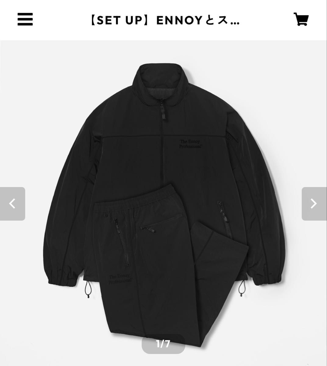2026年 Sサイズ ENNOY スタイリスト私物 PADDED NYLON HOODIE (BLACK