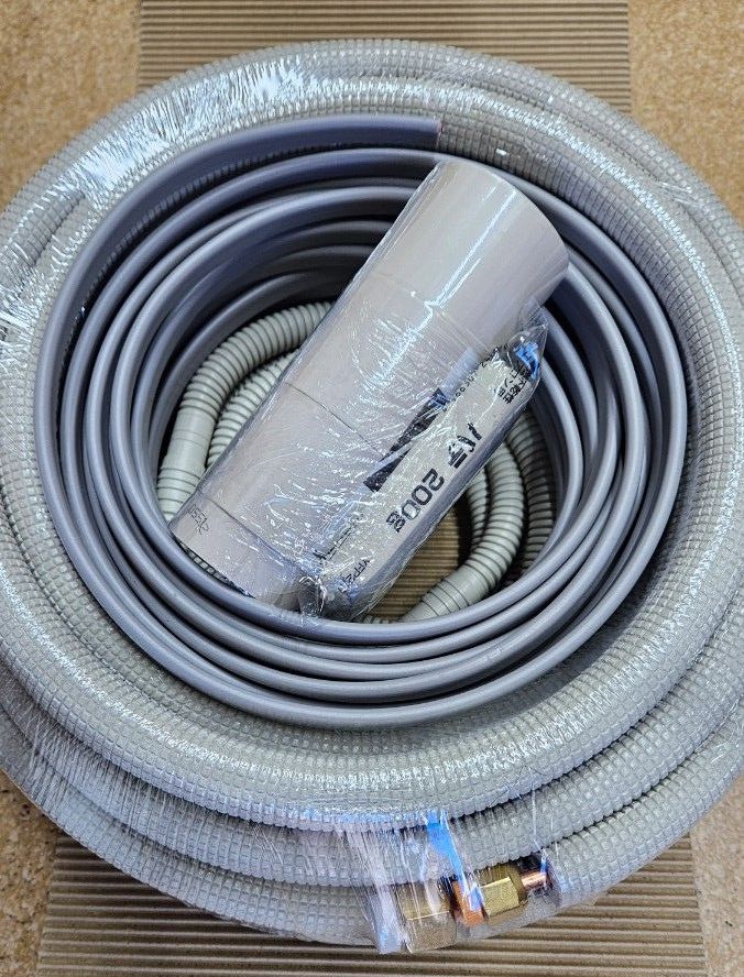 8m エアコン配管セット 2分3分ペアコイルフレア加工済 VVF2mm3芯