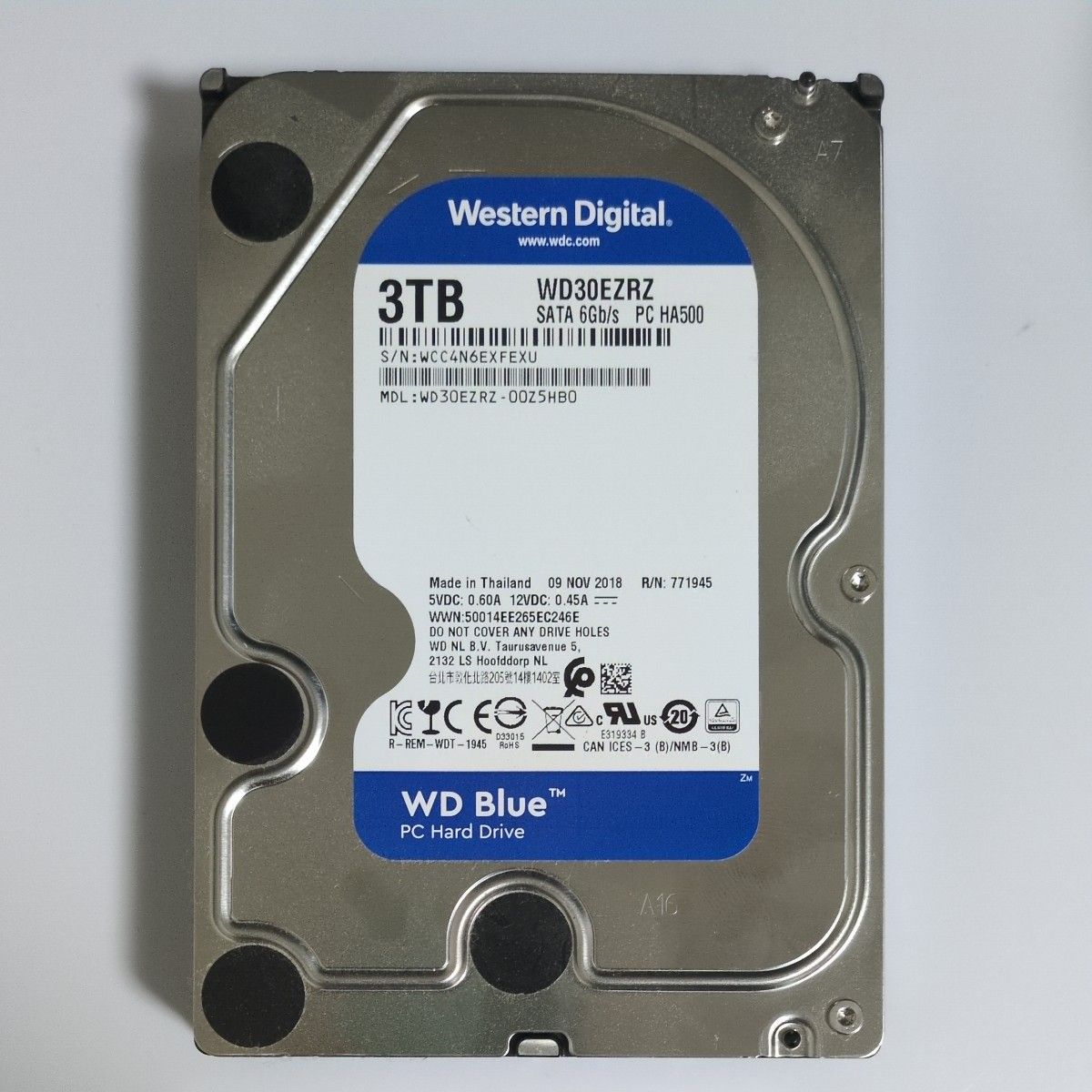 3TB Western Digital / WD30EURX【使用時間 5 h】2022年製 新品同様