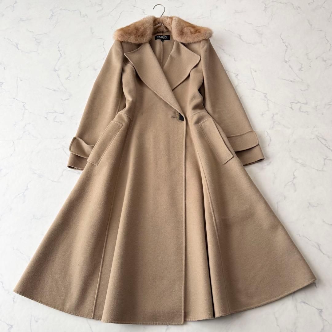 FOXY NEW YORK フォクシー ウールリバーコート カシミヤ100% ダブル