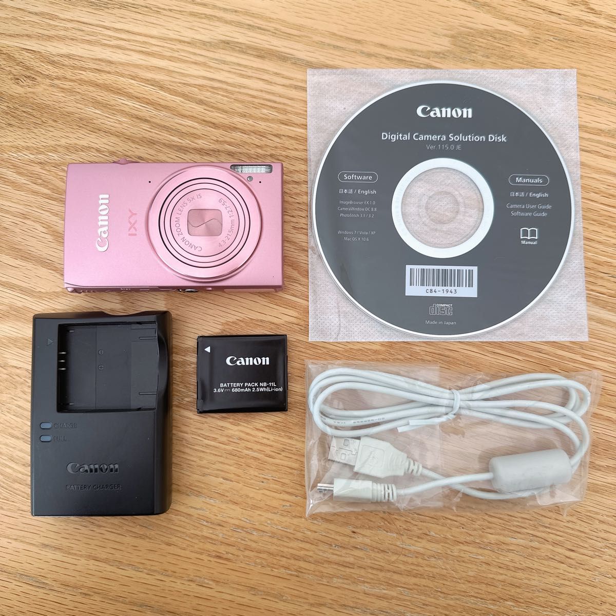 動作確認済み】Canon IXY デジタルカメラ レッド 充電器 バッテリー