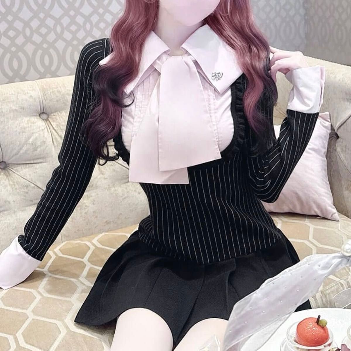 honey mew チェックレイヤードアンサンブルワンピース ハニーミュウ