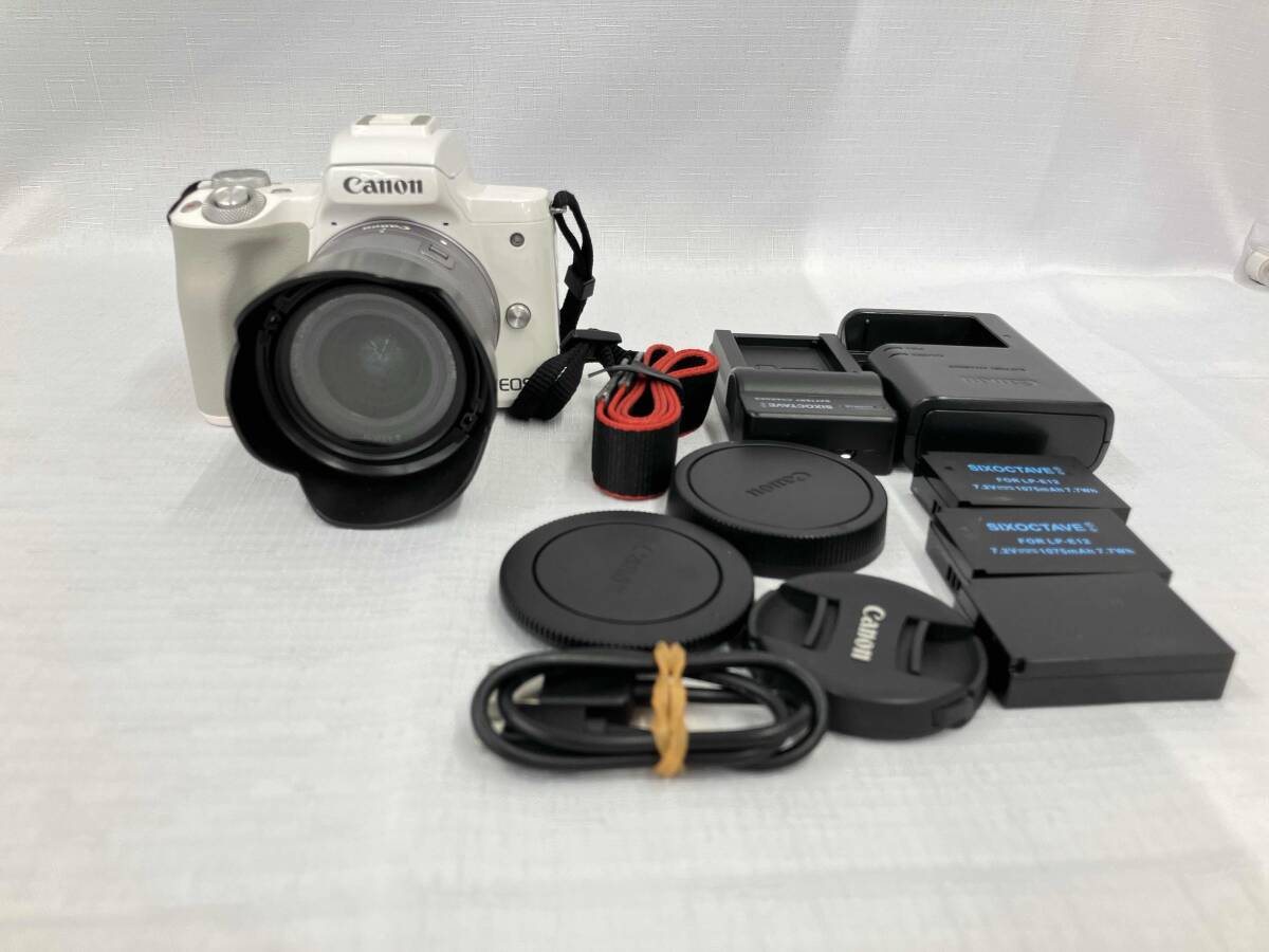 CANON EOS Kiss M EF-M15-45 IS STM レンズキット [ホワイト