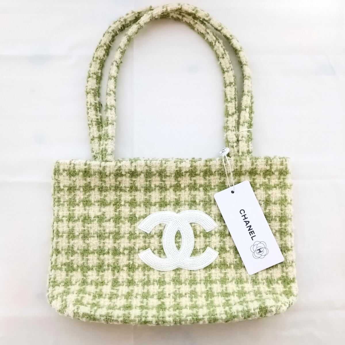 中古 本物 CHANEL シャネル ノベルティ 非売品 ツイード ポーチ