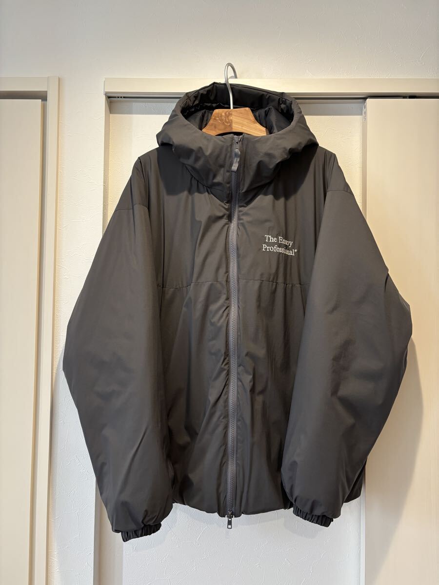 ENNOY PADDED NYLON HOODIE GRAY Mサイズ エンノイ グレー パデッド