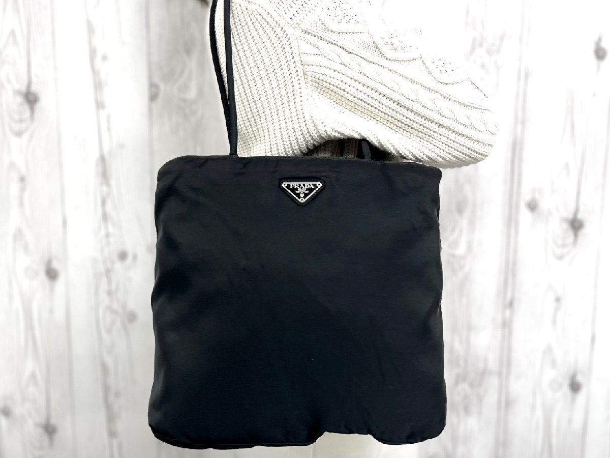 Yahoo!オークション -「プラダ ナイロン ハンドバッグ prada ブラック