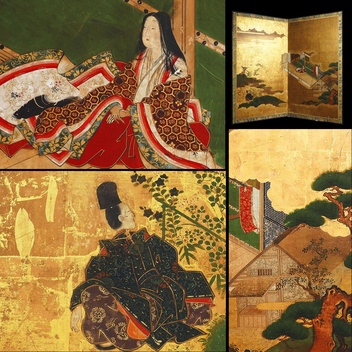 Yahoo!オークション -「屏風」(日本画) (絵画)の落札相場・落札価格