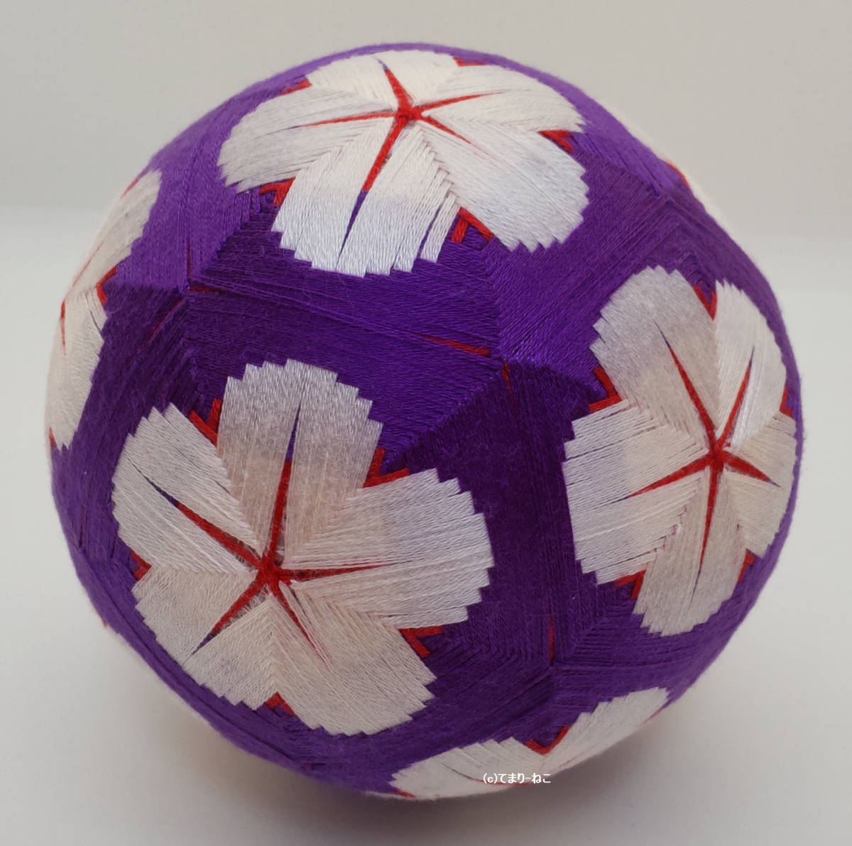 てまり「紀州の梅」紫地桜12cm 手まり 手毬 手鞠