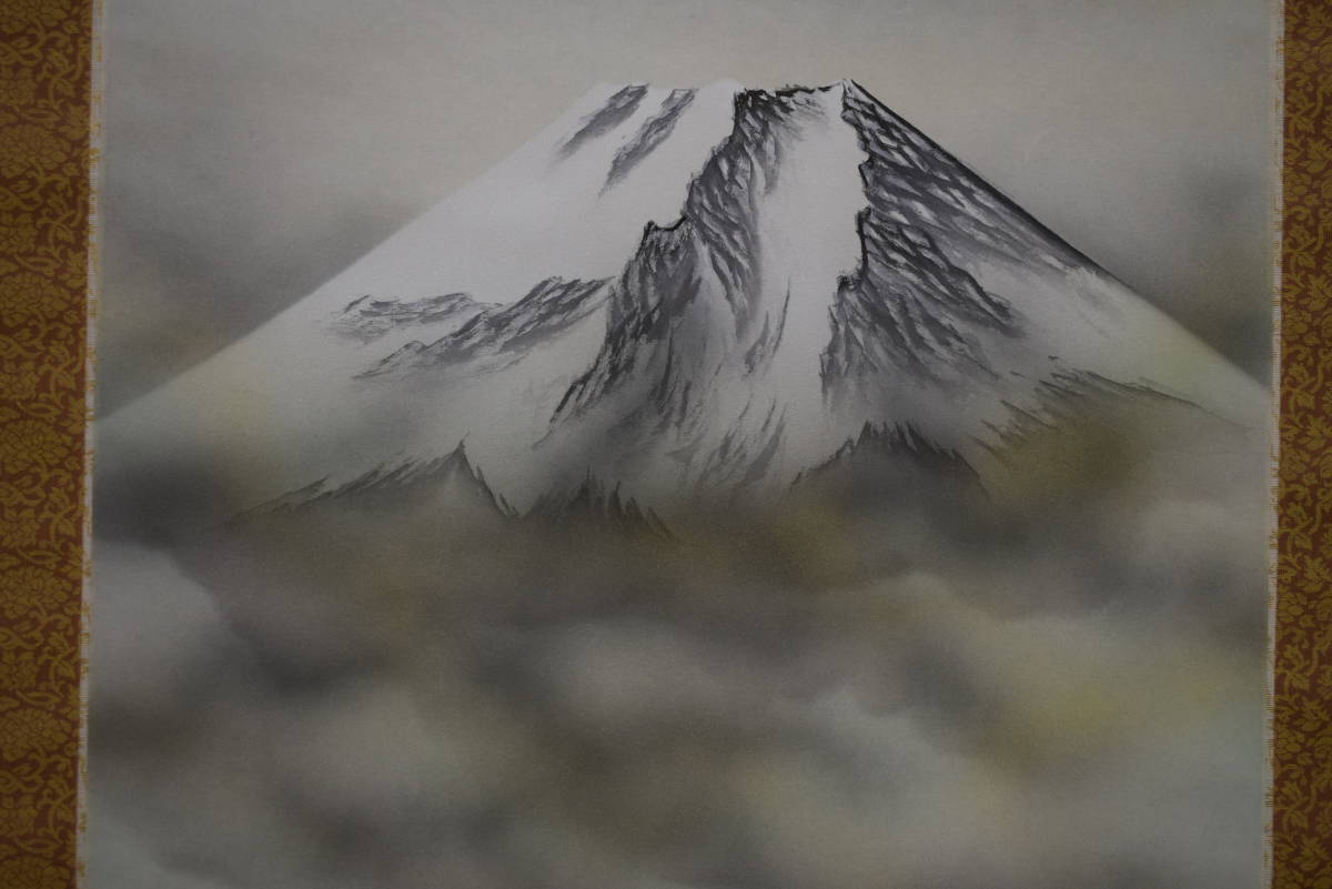 Yahoo!オークション - 【真作】//北嶺/赤富士図/桐共箱付/布袋屋掛軸HI