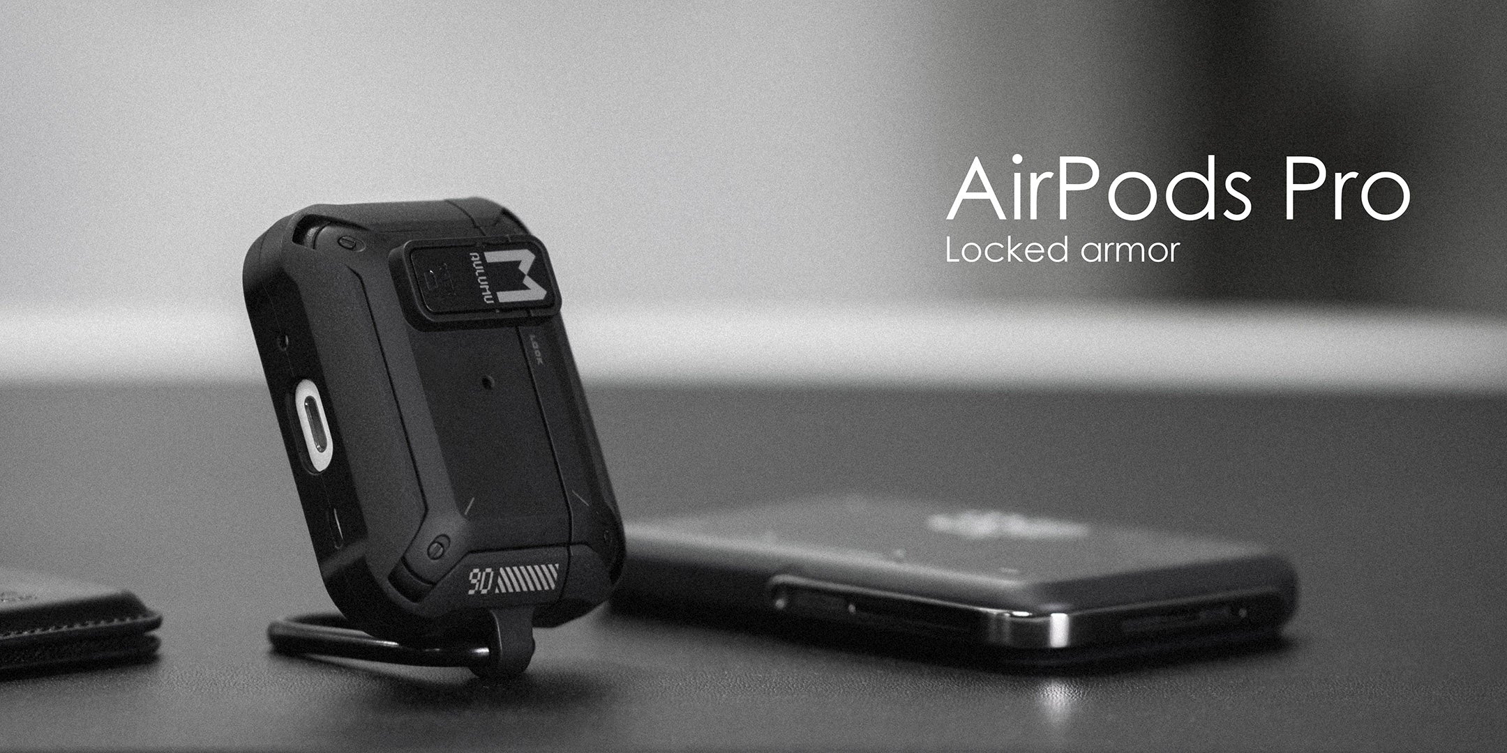 AULUMU A19 AirPods Pro Case with Lock & Keychain