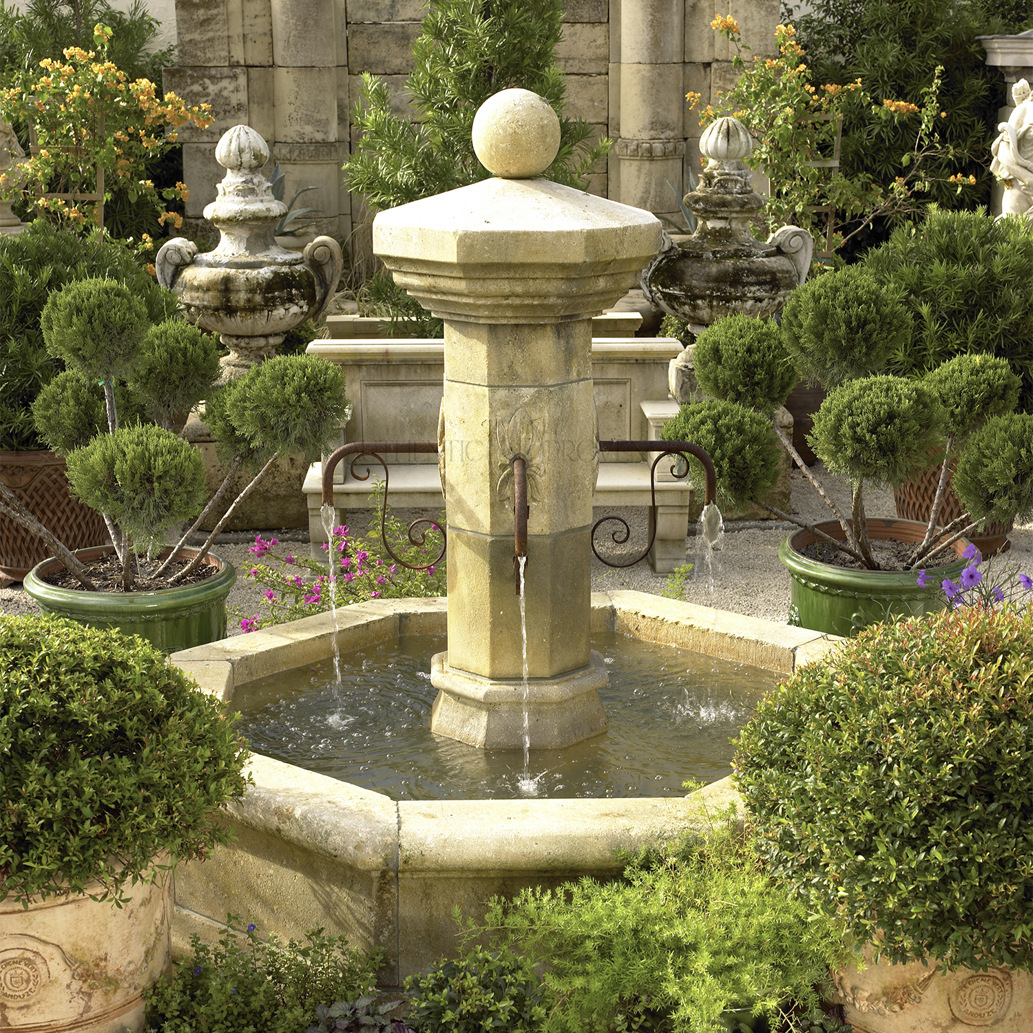 Fontaine Octagonale | Imported Garden Fountains | Authentic Provence