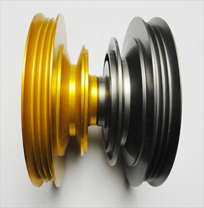 ビート 軽量エアコン回転数減速クランクプーリー (専用ベルト付