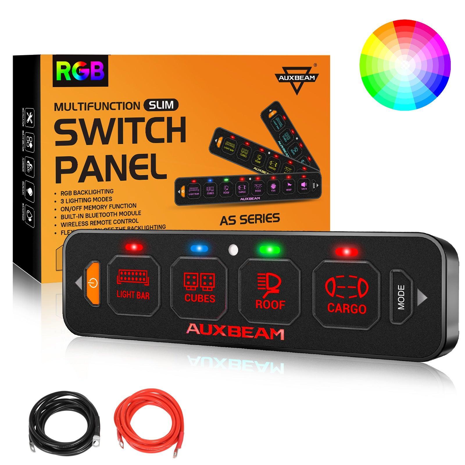 Auxbeam® AS Series 4/6 Gang RGB Slim Switch Panel with APP&Remote