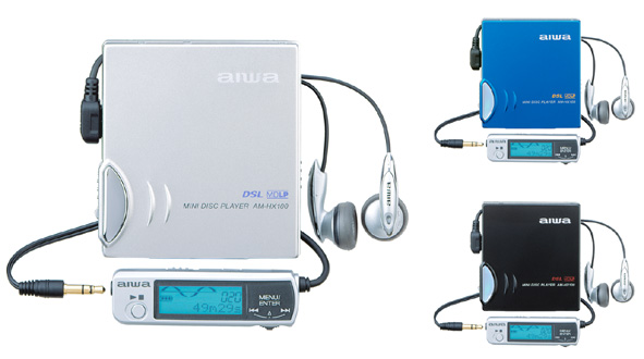 aiwa MDプレーヤー AM-HX55 動作品 乾電池ケース付き リモコン付き