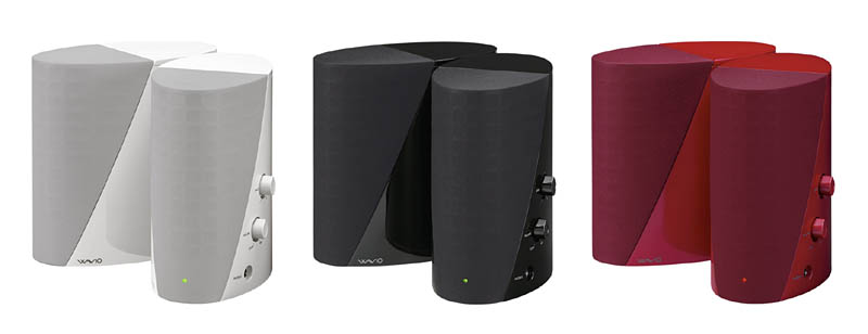 オンキヨー、θの形状をしたアンプ内蔵型スピーカー