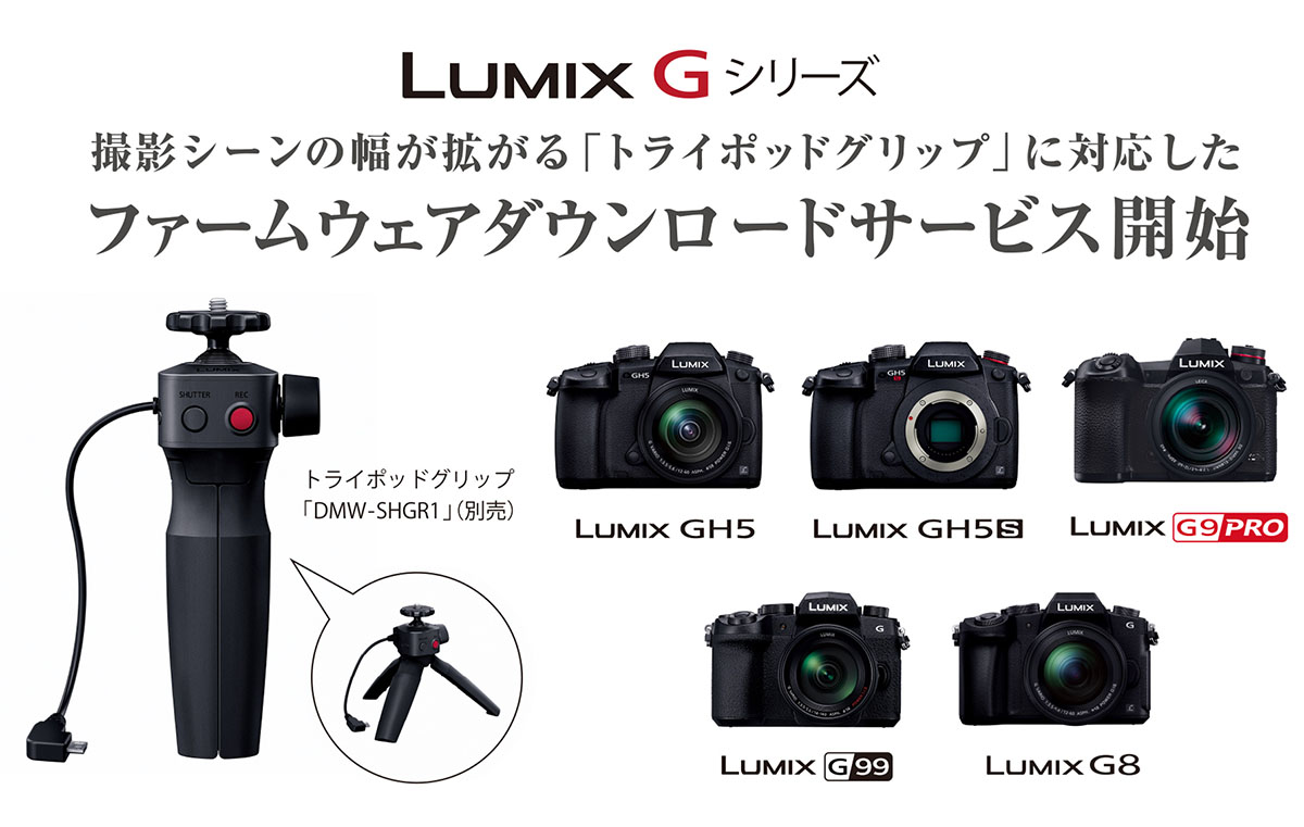 パナソニックの新トライポッドグリップ、GH5/GH5S/G9/G99/G8で使用可能