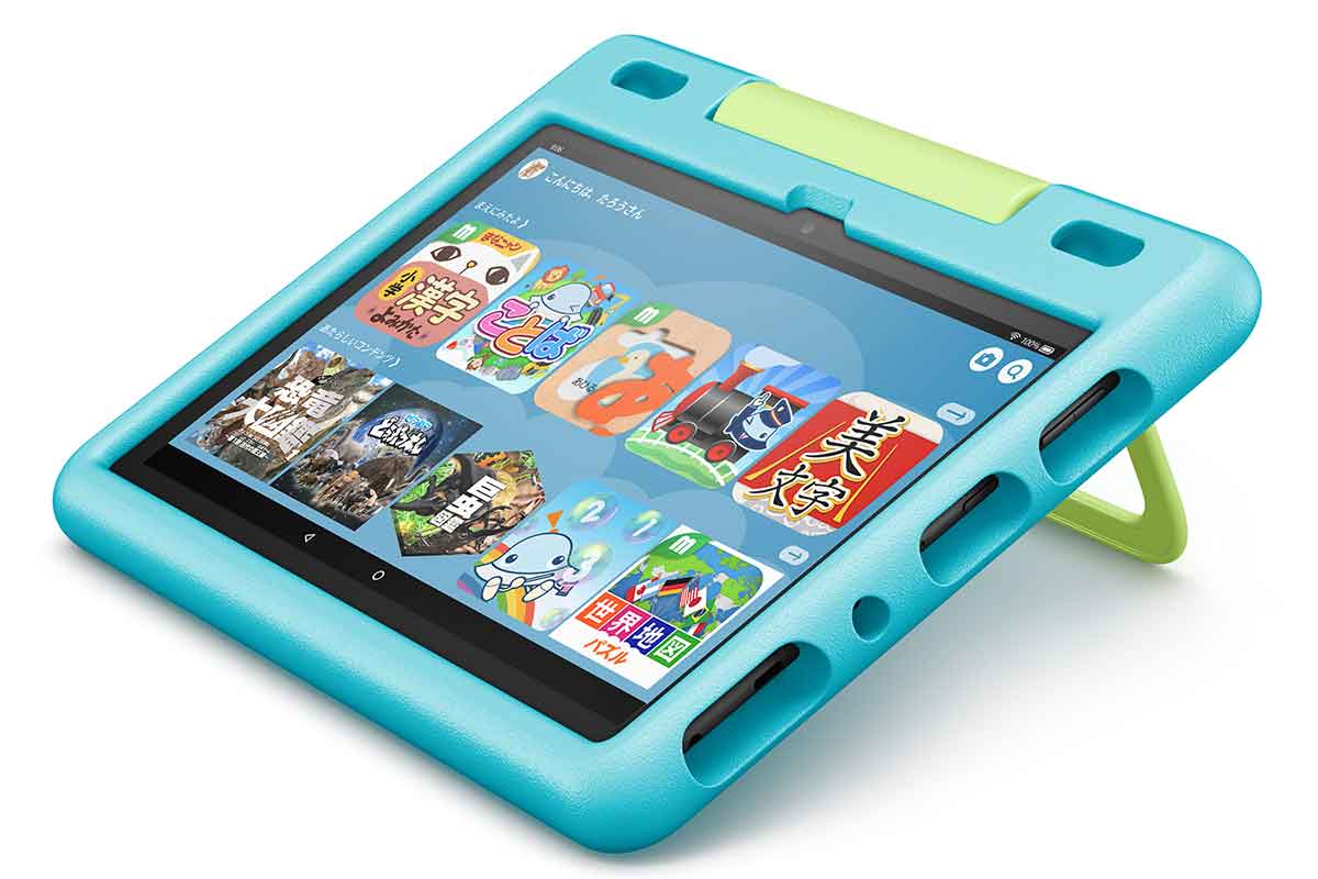 19,980円の「Fire HD 10キッズモデル」。子ども向けオリジナル音楽