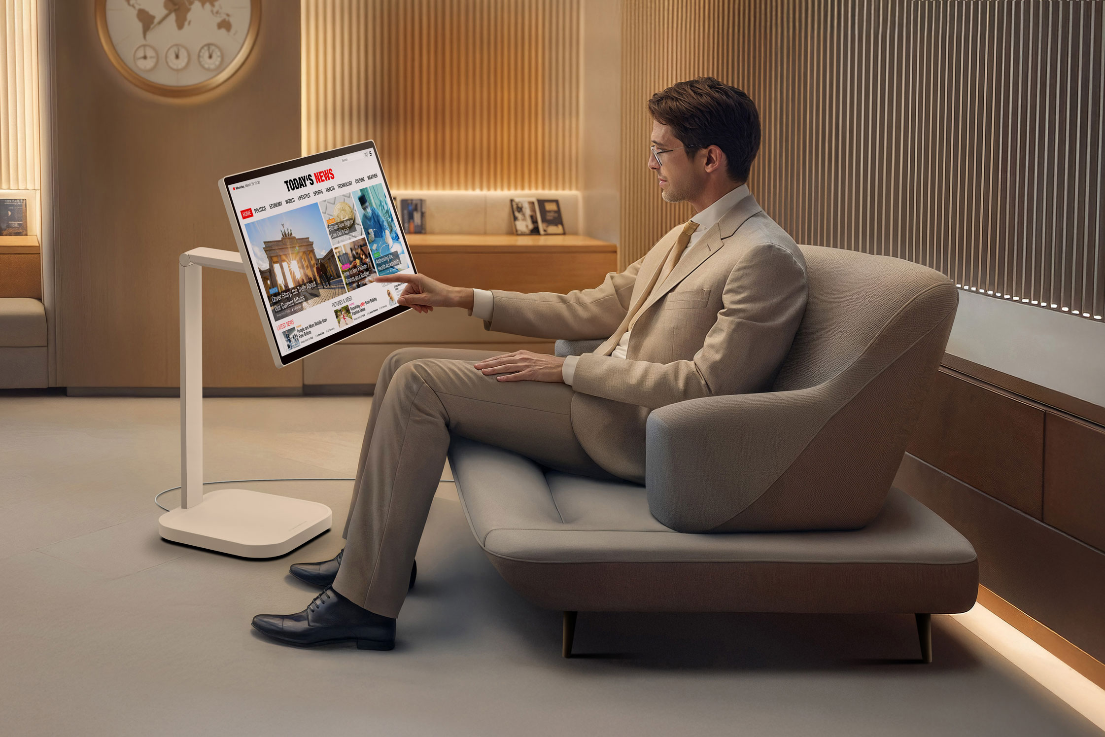 LGの移動式4Kスマートモニター「Swing」が一般発売 - AV Watch