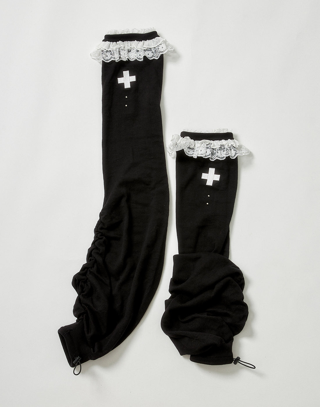 lace ruffle studs leg warmer – AVENCHUMU （アバンチュウム）