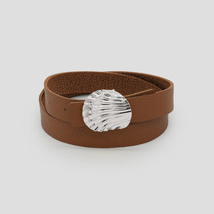 A VACATION ブラウン シェルモチーフ ベルト BELT – A VACATION