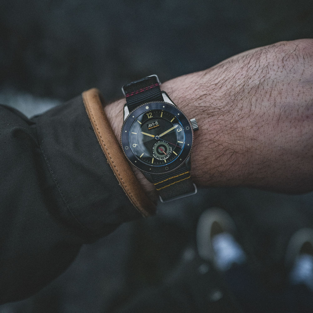 Raven Black | Flyboy Airmaster Sector Meca-quartz – AVI-8 Timepieces
