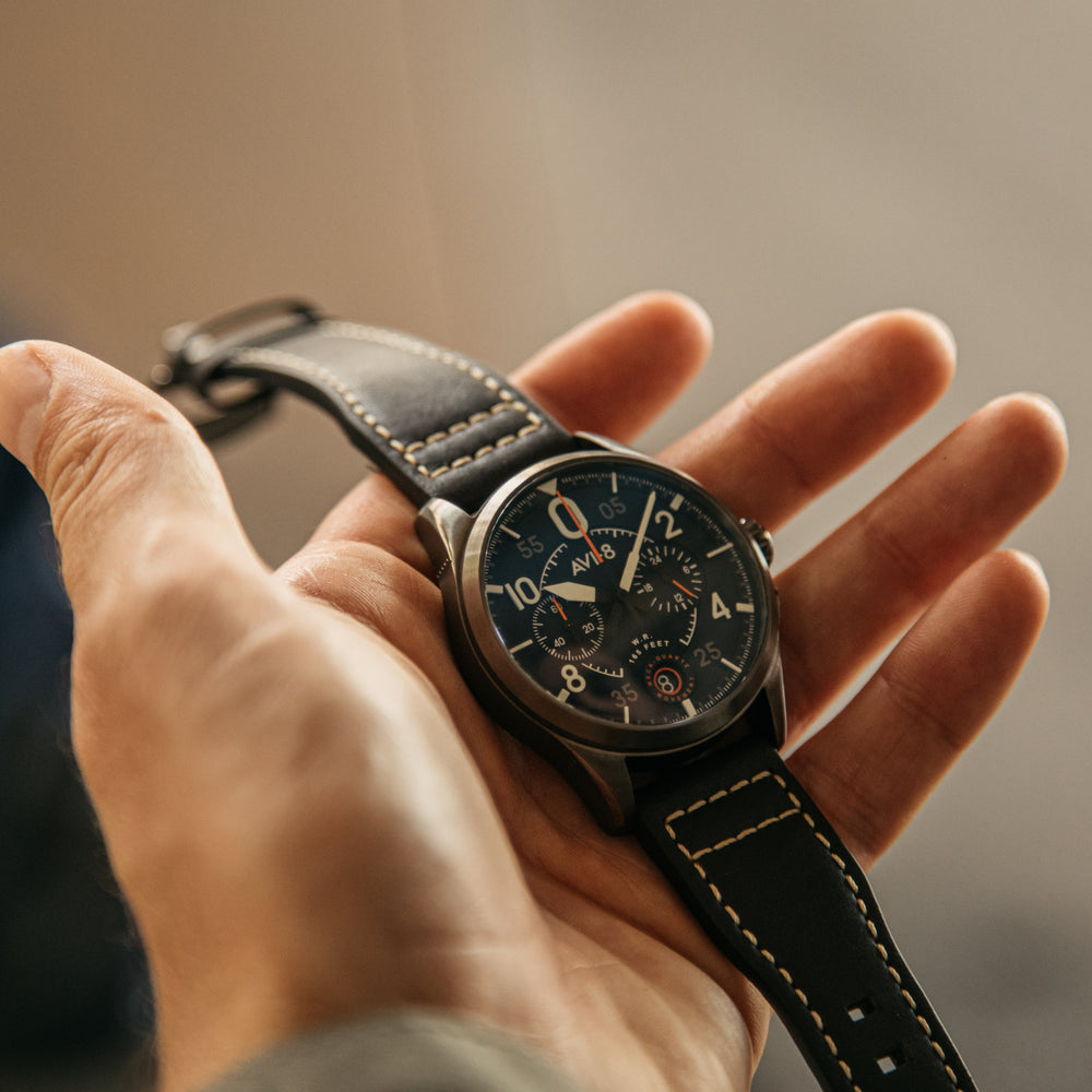 Channel Blue | Spitfire Lock Chronograph – AVI-8 Timepieces