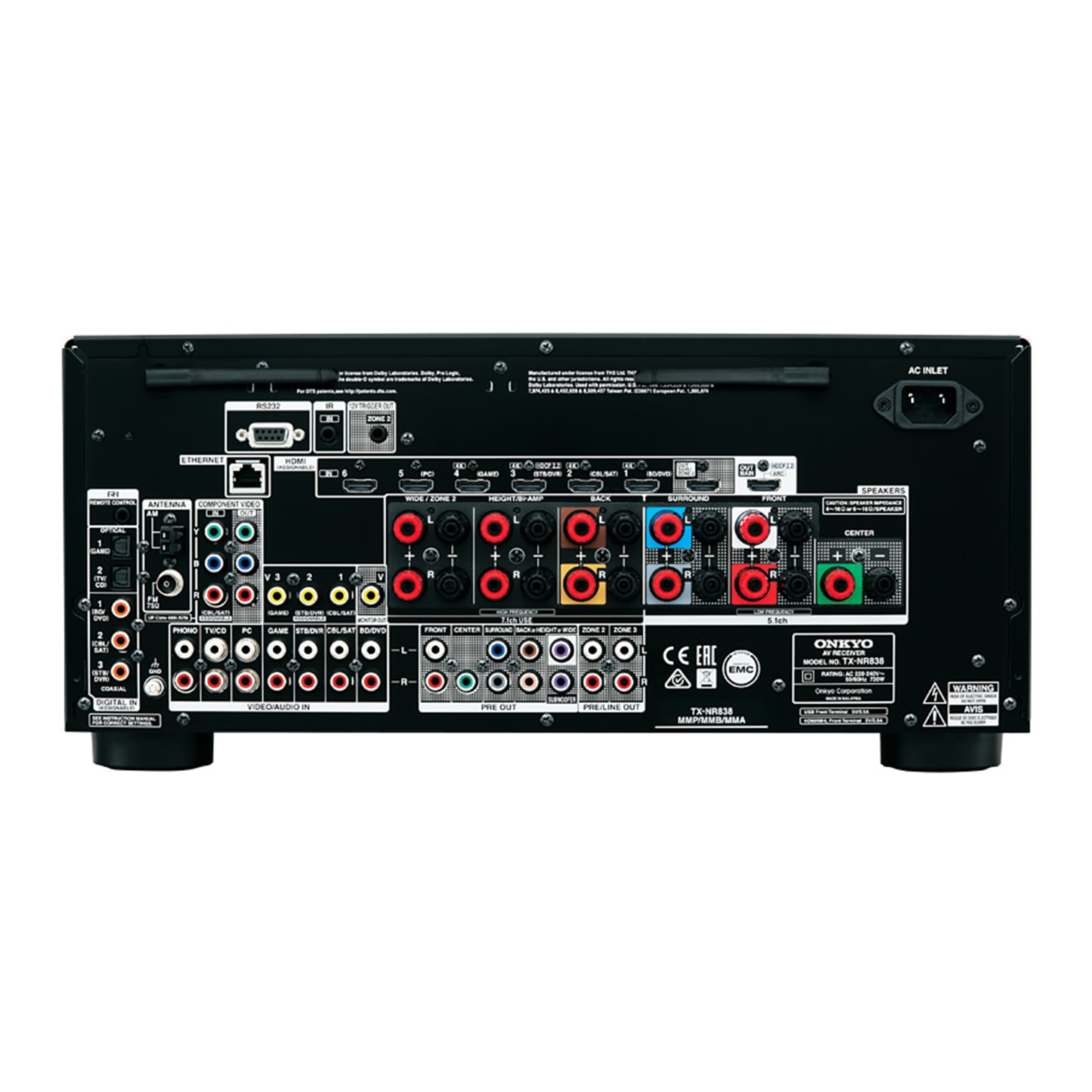 Onkyo TXNR-838 - 7.2 Channel Network AV Receiver with Dolby Atmos