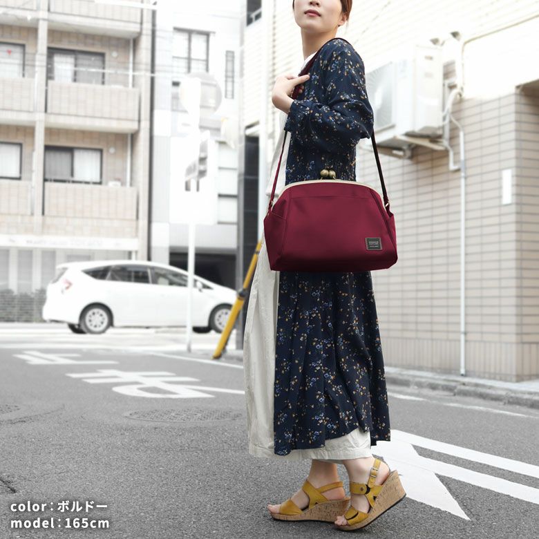 在庫商品】大玉がま口ショルダーバッグ【コーデュラ(R)】 | がま口の