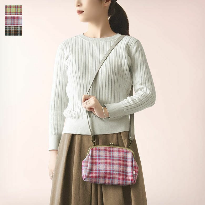 在庫商品】ファスナー付きがま口ミニポシェット【ディアタータン