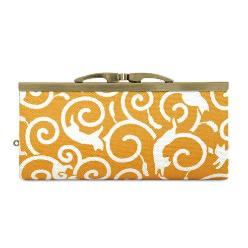 在庫商品】復刻型がま口長財布（マチなし）【ねこ唐草】 [M便 1/2