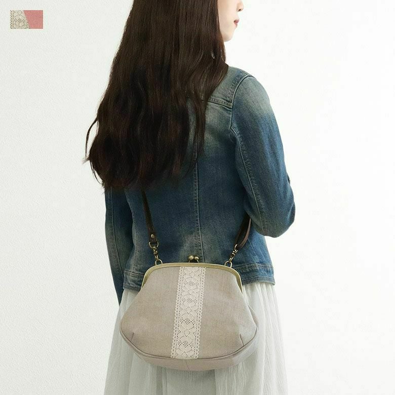 受注生産品】がま口ポシェット【リネン】 | がま口の専門店 AYANOKOJI