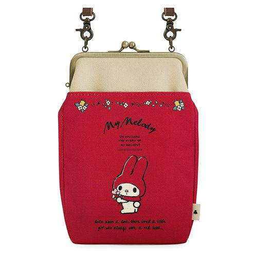 在庫商品】がま口お散歩ポシェット【マイメロディ＆クロミ(フラワー