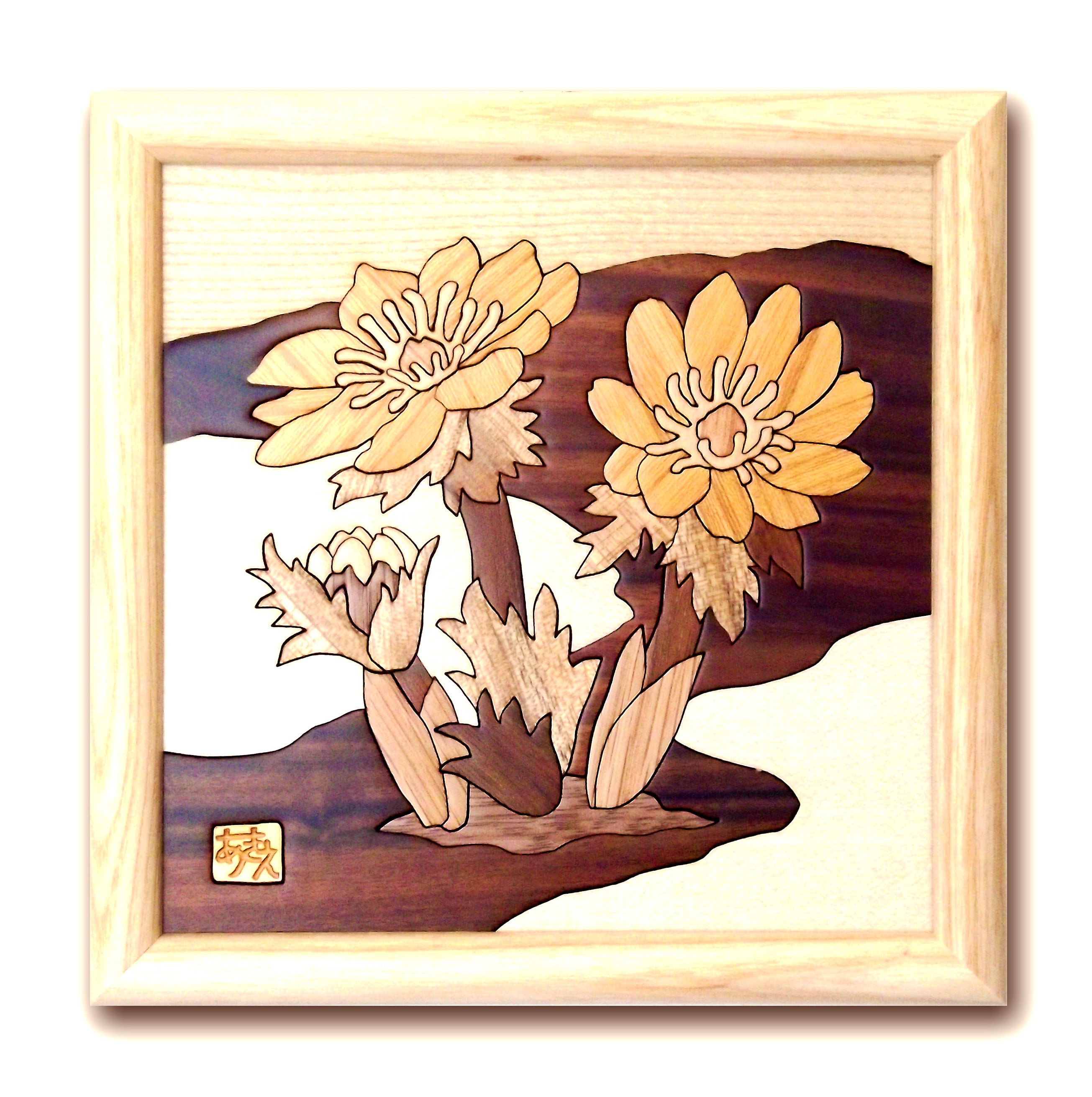 木の絵画 ウッドアート 季節のお花 アトリエやしろ – 風景特選店のあゆ