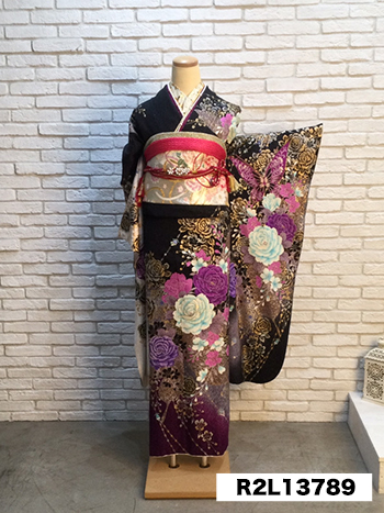 振袖】黒・花柄 | 二十歳振袖館Az