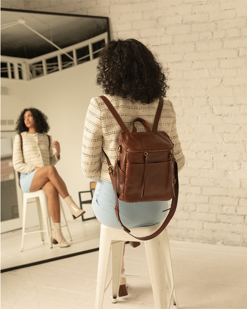 La Mère Luxe Leather Backpack Petite – AZARIA