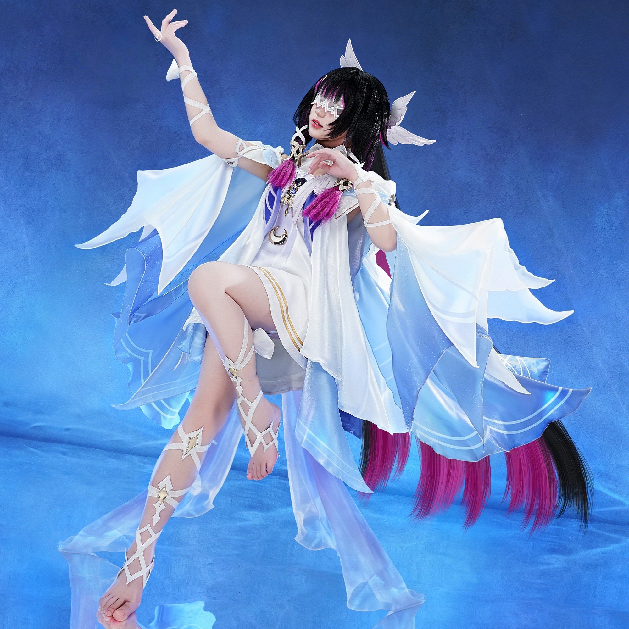 Azuiblc】原神 少女 コロンビーナ コスプレ 衣装 金属アクセサリー