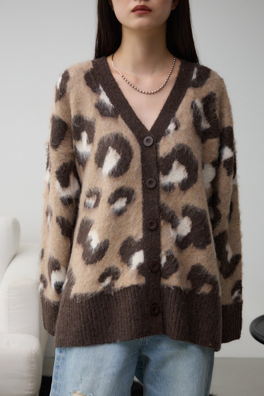 レオパードジャガードニットカーディガン｜WOMEN｜250HAM70-271I｜AZUL