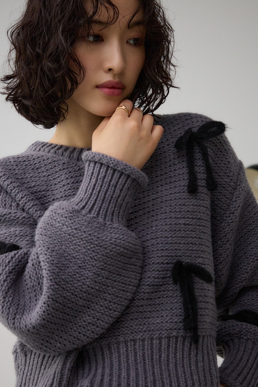 リボンモチーフニット｜WOMEN｜250HAC70-548I｜AZUL BY MOUSSY