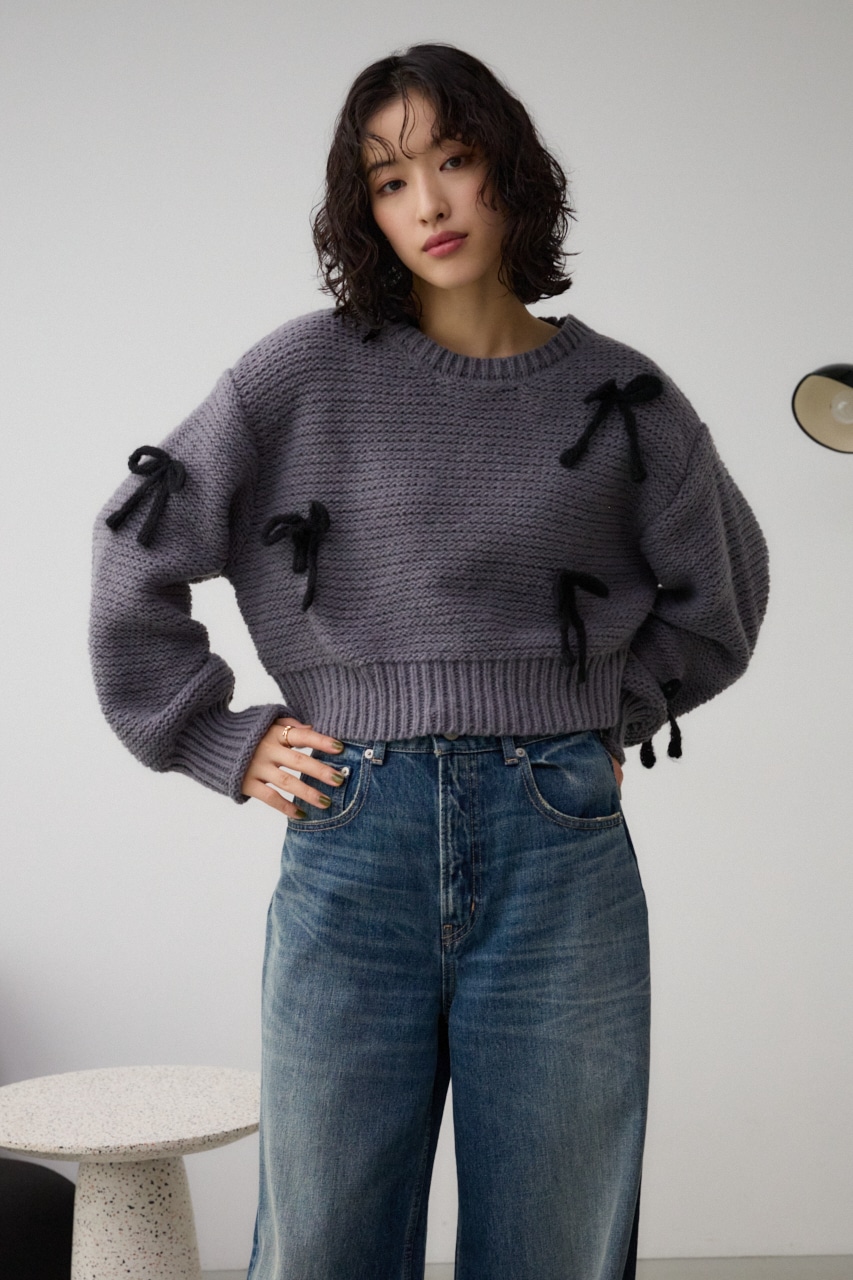 リボンモチーフニット｜WOMEN｜250HAC70-548I｜AZUL BY MOUSSY