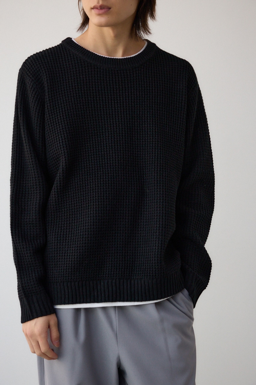 ワッフルレイヤードニット｜MEN｜251HAB70-407I｜AZUL BY MOUSSY