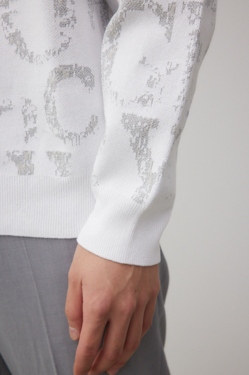 シルバー総柄ニットトップス｜MEN｜251HSC70-056C｜AZUL BY MOUSSY