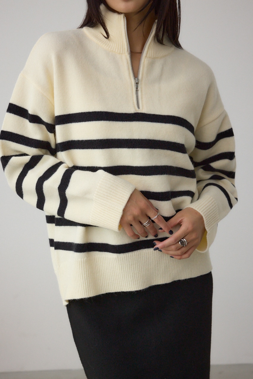 アソートカラーハーフジップニットトップス｜WOMEN｜250JSB70-1171