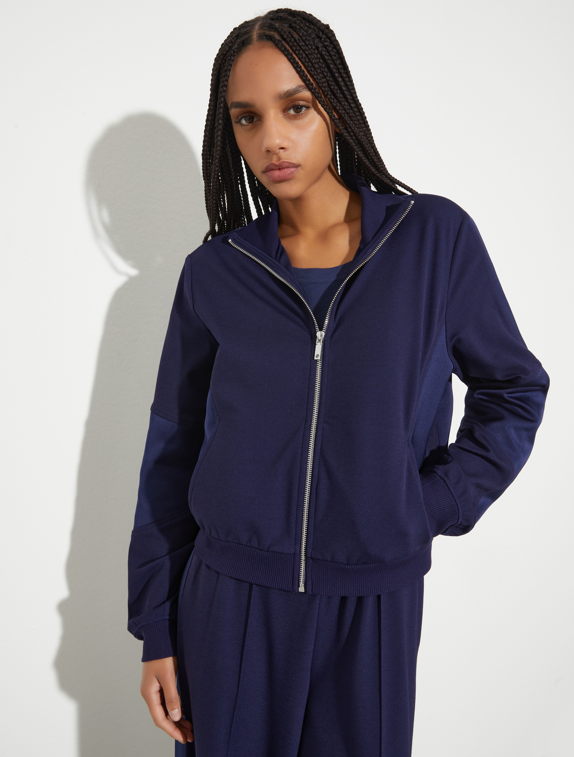 Jersey and satin jacket, navy | MAX&Co.