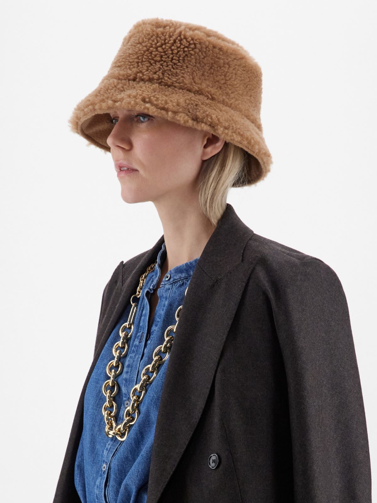 フィドゥーチャ] リバーシブル テディベア ハット, camel | Max Mara