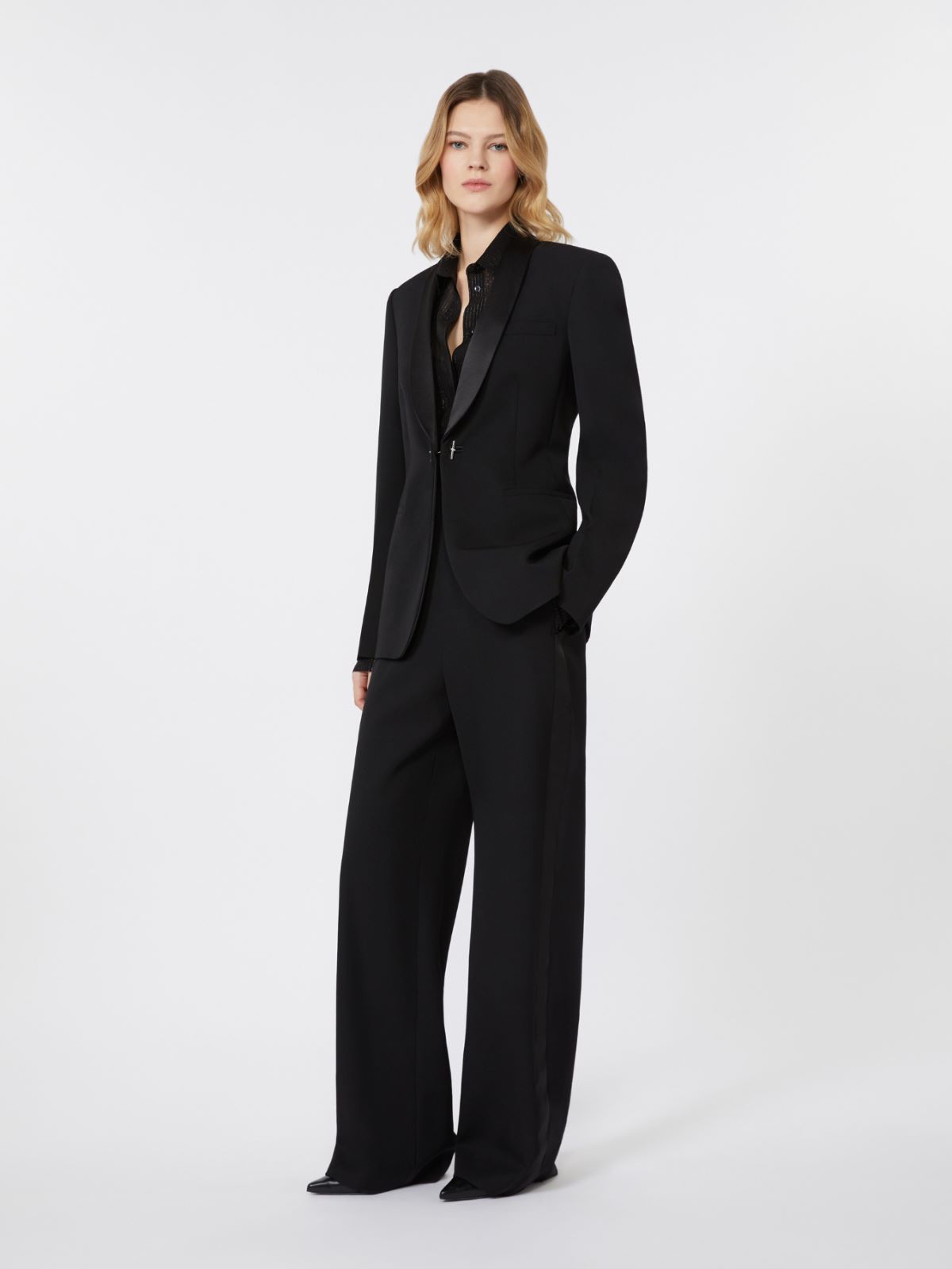 Gabardine wool blazer, black | Max Mara